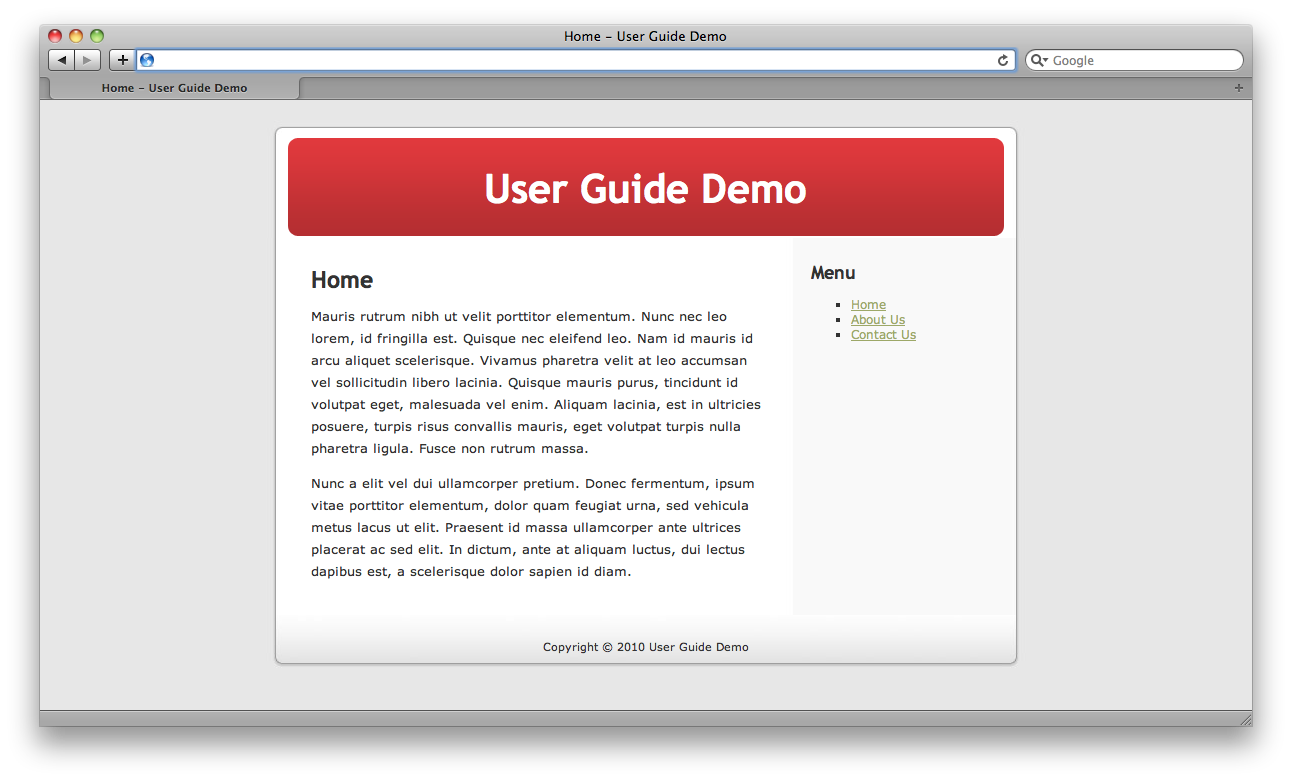 The end result of adding navigation via container rules